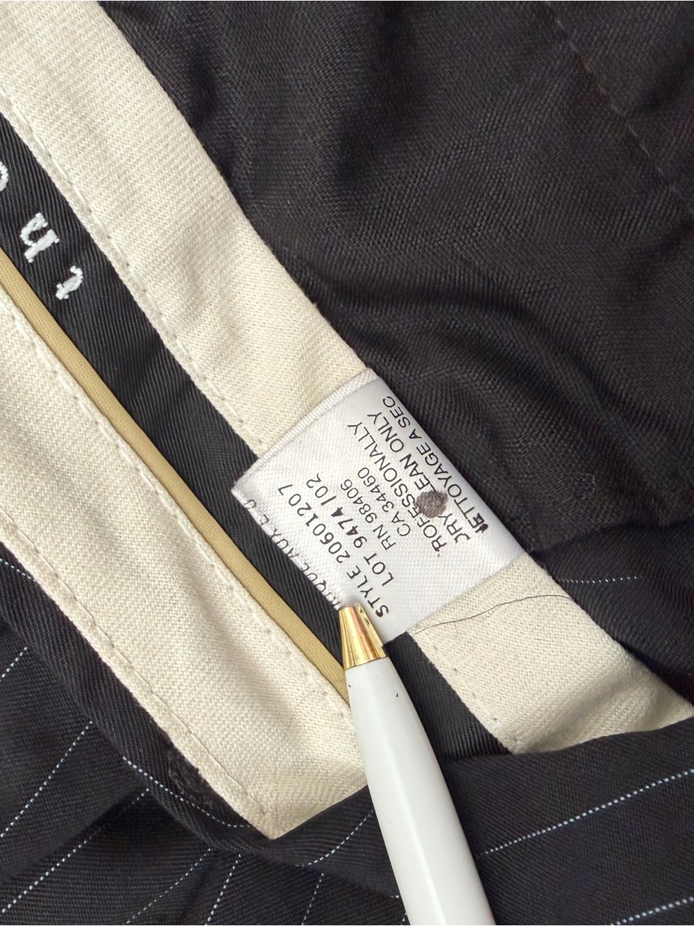 Theory Black Pinstripe Trousers - Picture 6 of 7